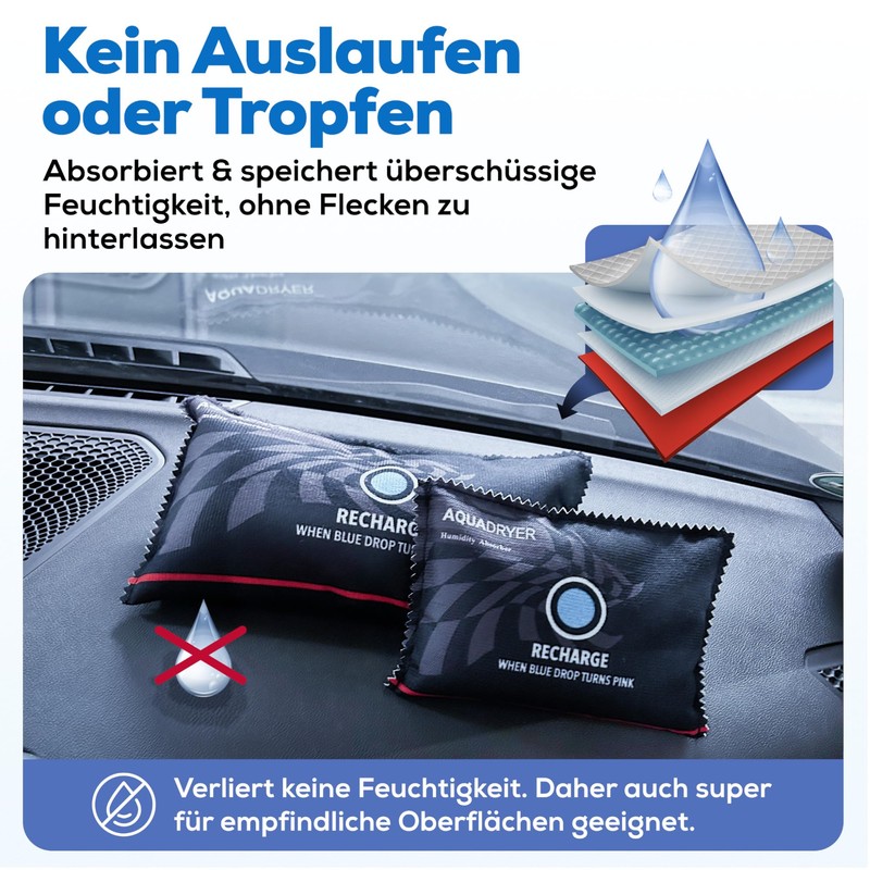 Smart-Planet Car Dehumidifier Cushion, 1000 g, for Interior, Reusable, Leak-Proof