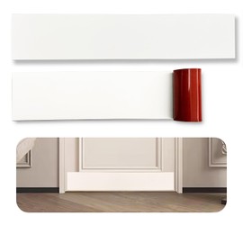 BAJIAOREN 2 Pack Silicone Rubber Door Kick Plate 6x28 Inches Self Adhesive White Cut-to-Fit KickPlates for 24-30 Inch Wide Bottom of Doors Peel and Stick On 6''x28''