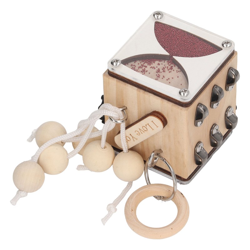 Wooden Sensory Fidget Lock Box Toy Educational Early Learning IQ