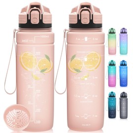 Dosurer Drinking Bottle, 1 Litre, 700 ml, 500 ml Children's Leak-Proof, Water Bottle with Motivational Time Marking, BPA-Free Tritan Sports Bottle for School, Sports, Bike, Work, Fitness