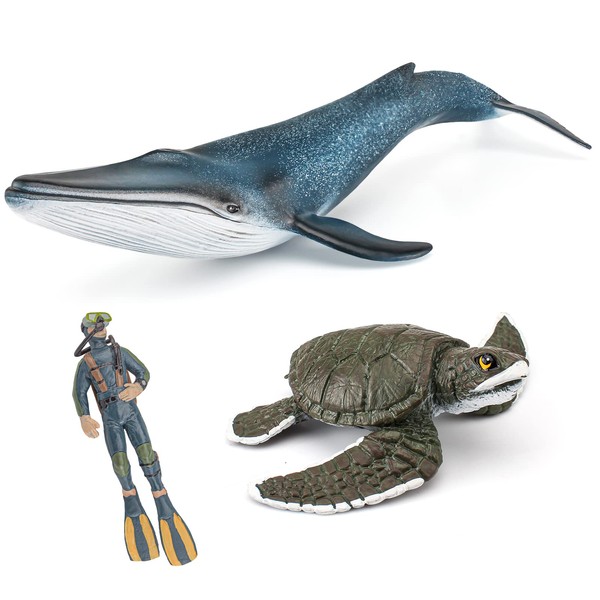 Ocean Sea Marine Animal Figure Toys Playsets 3 PCS Diver