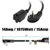 FIRMERST 1875W Low Profile 1Ft Extension Cord 14 AWG Black