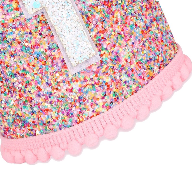 Eoopoon Rainbow Half Birthday Crown Hat - Party Decoration for