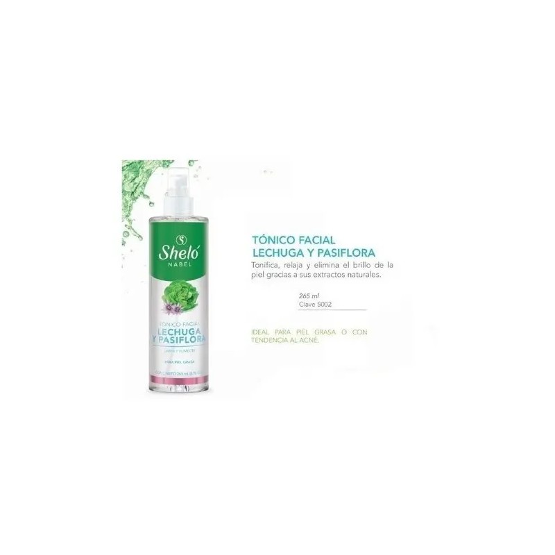 Tónico Facial Lechuga Pasiflora Jabón Carbón Activado Shelo