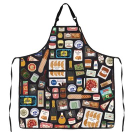 G2TUP French Food Gift French Cooking Apron With Pockets French Foodie Gift French Cuisine Gift France Lover Kitchen Gift (French Foodie -a)