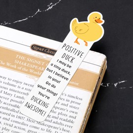 Positive Duck Valentines Day Gifts for Teens, Valentines Day Gifts for Daughter Son, Book Accessories Booktok Gifts, Book Club Gifts, Bookish Gifts, Bookmarks for Book Lovers Her Him Friends Birthday