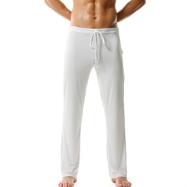 Men's Athletic Lounge Yoga Pants Thin Open Bottom Relaxed Loosen Fit Sexy Casual Jersey Sleep Pajamas Clothing