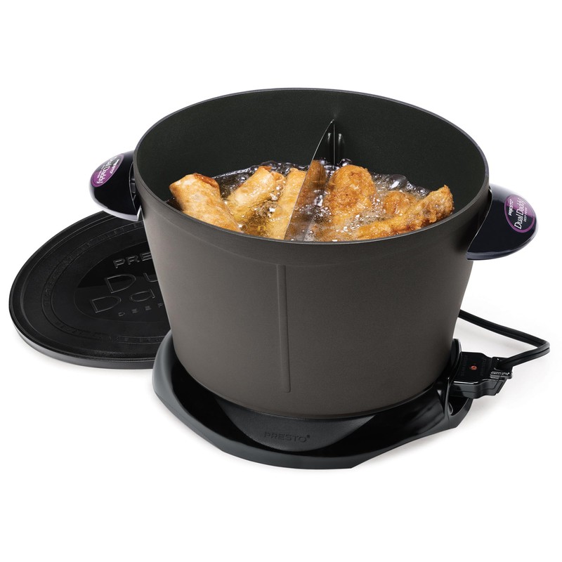 Presto 05450 DualDaddy Electric Deep Fryer, Black