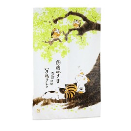 EDOYA Japanese Doorway Curtain Noren Tapestry Animal Design (33.5x59 in) with Curtain Clips (Good Job)