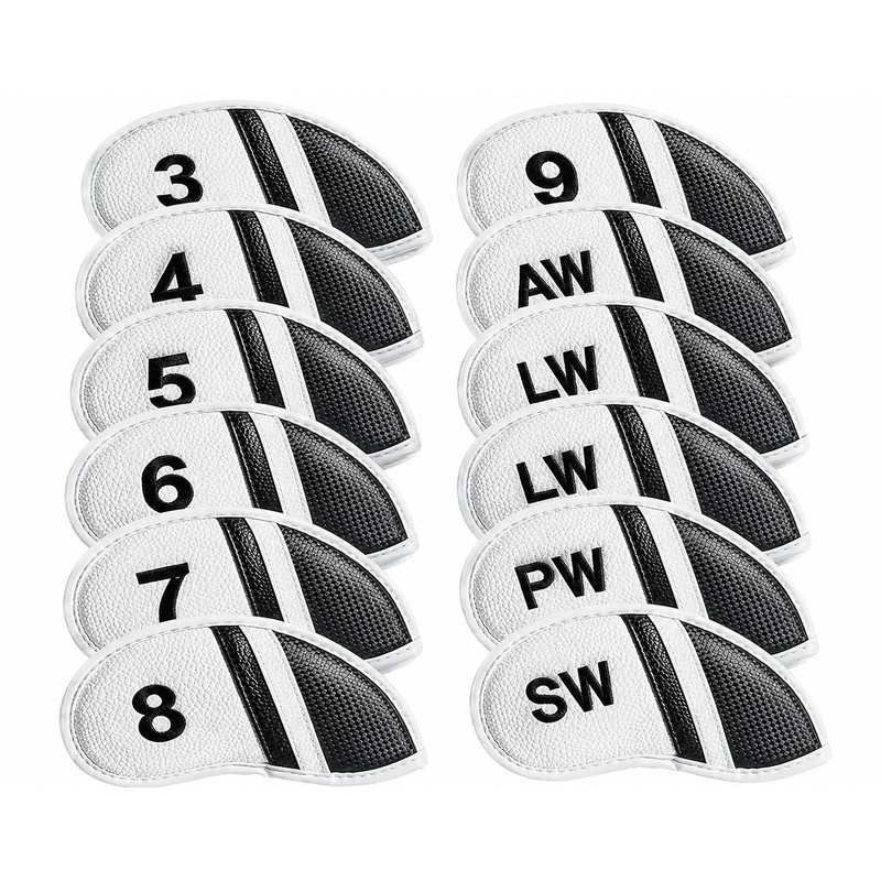 Golf Iron Head Covers Numbers Synthetic Leather Headcover Deluxe Value