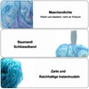 Badeschwamm, 4 Stück Duschschwamm,Netz Duschblume, für Körperpeeling, Körperbürste, Bequem, Weich,
