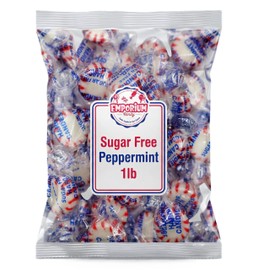 Sugar Free Peppermint Candy with Isomalt, 1 lb Individually Wrapped Hard Mints, Long Lasting Fresh Breath, Bulk Candy