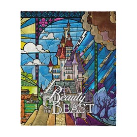 Beauty and The Beast Stained Glass – 50x60 Soft Fleece Blanket