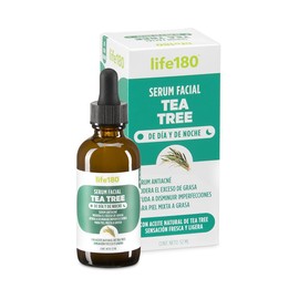 Life180, Tea Tree Suero Facial para control de grasa y acné, para todo tipo de piel, 52 ml