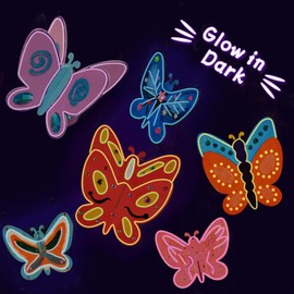 Ainiv 12 PCS Butterfly Craft Kit for Kids, Making 6 Butterfly 3D Wooden Crafts Kit for Children, Creative DIY Arts and Crafts for Girls Boys Toddlers Gifts Crafting Party Activities Home Garden Decor