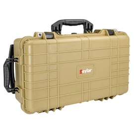 Eylar 22" Carry-On Travel Roller Gear, Camera, Drones, Tools, Equipment Hard Case Waterproof with Foam (Tan)