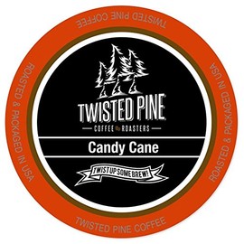 Twisted Pine Coffee Candy Cane, Flavored Coffee, Single-Serve Cups for Keurig K-Cup Brewers, 24 Count