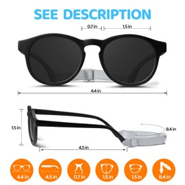 RIVBOS Baby Wrap Polarized UV400 Sunglasses - Soft Frame with Secure Strap for Infant and Newborn (0-24 Months) Purple&Grey Lens RBK070