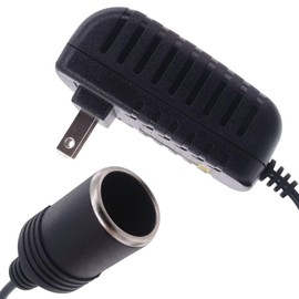 Triplinger Adaptador de corriente CA a CC de 24 W para encendedor de cigarrillos de coche, convertidor de enchufe para mini aspiradora GPS, cargador de cámara de coche, fuente de alimentación de 110