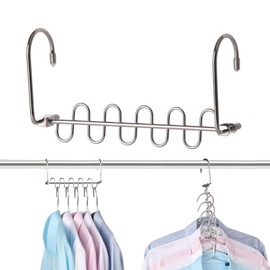Bloberey Space Saving Hangers 6x2 Slots Metal Magic Cascading Hanger Closet Organizer Hanging Closet Wardrobe Closet System(4 Pack)