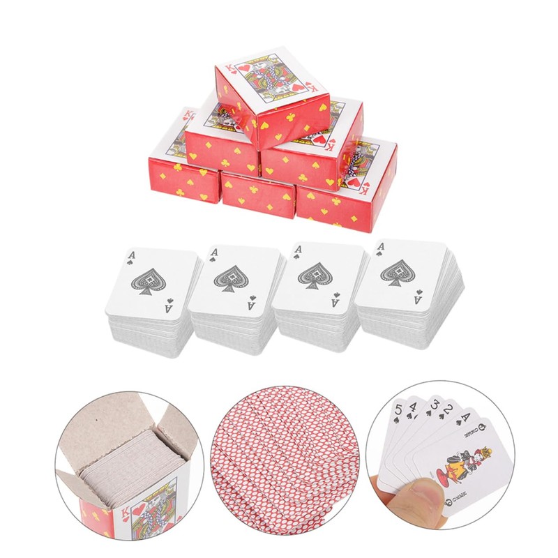 KOMBIUDA 24sets Miniature Travel Playing Cards Compact Deck for Fun