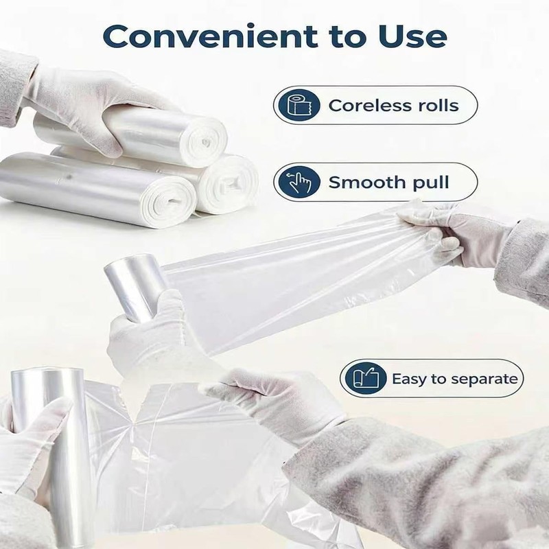 Clear Trash Can Liners 10-15 Gallon Garbage Bags 24'' x
