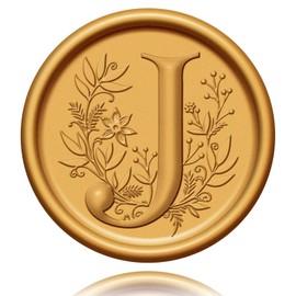 KKJCXY 20 Pack Letter J Gold Initial Alphabet Self-Adhesive Wax Seal Stickers for Wedding Party Birthday Invitation Christmas Envelope Seals