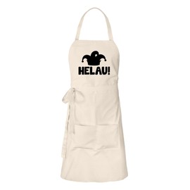 Huuraa Helau Jester Cap Unisex Apron Cooking Apron Size with Carnival Motif for All Jecks Gift Idea for Friends and Family, natural
