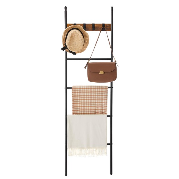 VASAGLE VASAGLE Blanket Ladder, 5-Tier Ladder Shelf, Decorative Ladder with