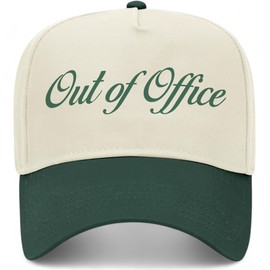 Out of Office Vintage Trucker Hat | Premium Snapback Baseball Hat for Men & Women (US, Alpha, One Size, Green/Natural)