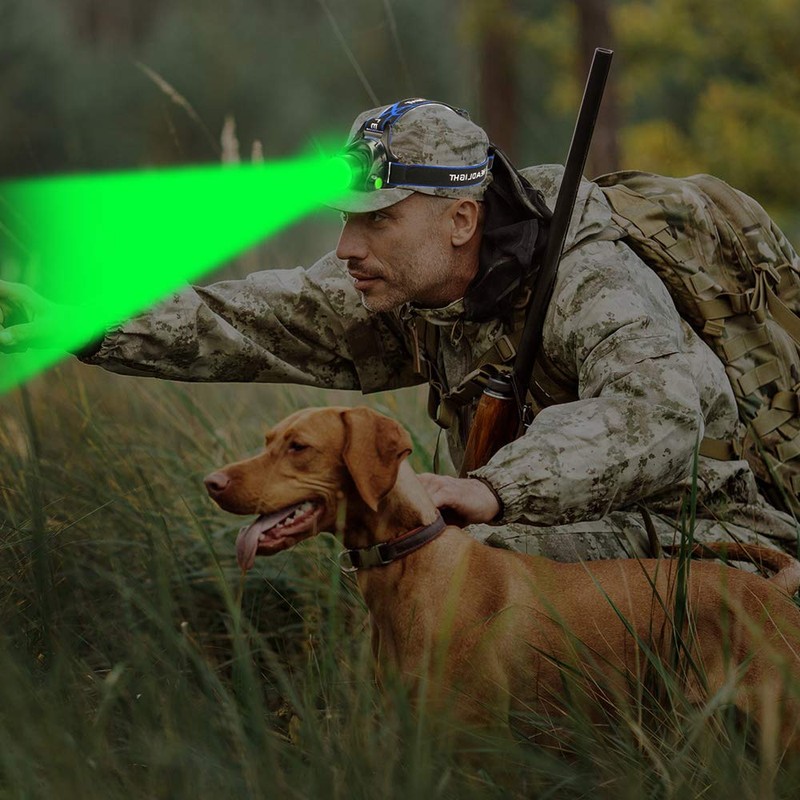 GaiGaiMall Green LED Headlamp Waterproof Head Torch Light with Zoomable
