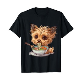 Funny Yorkie eating Ramen Noodle Soup Yorkshire Terrier T-Shirt