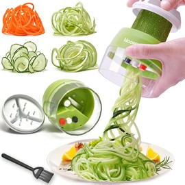 MOOREDLIFE Spiral Slicer 4 in 1 Vegetable Cutter, Hand Spiral Slicer for Vegetable Spaghetti, Zucchini, Carrot, Cucumber, Pumpkin, Potato