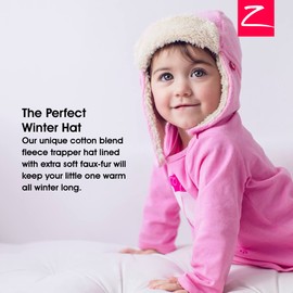 Zutano Cozie - Gorro de forro polar unisex para niños y niñas, para clima frío, Azul marino, 6 meses