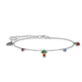 Thomas Sabo Colourful Fruit Bracelet 925 Sterling Silver A2026-477-7, Sterling Silver, No Gemstone
