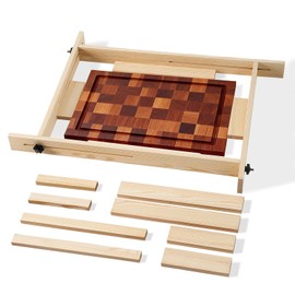 YKANYN Juice Groove Router Jig for Cutting Boards, Adjustable Wooden Router Guide for Making Square Recesses, Fits Boards Up to 21 x 29 Inches, Includes 8 Spacers for Woodworking DIY Projects