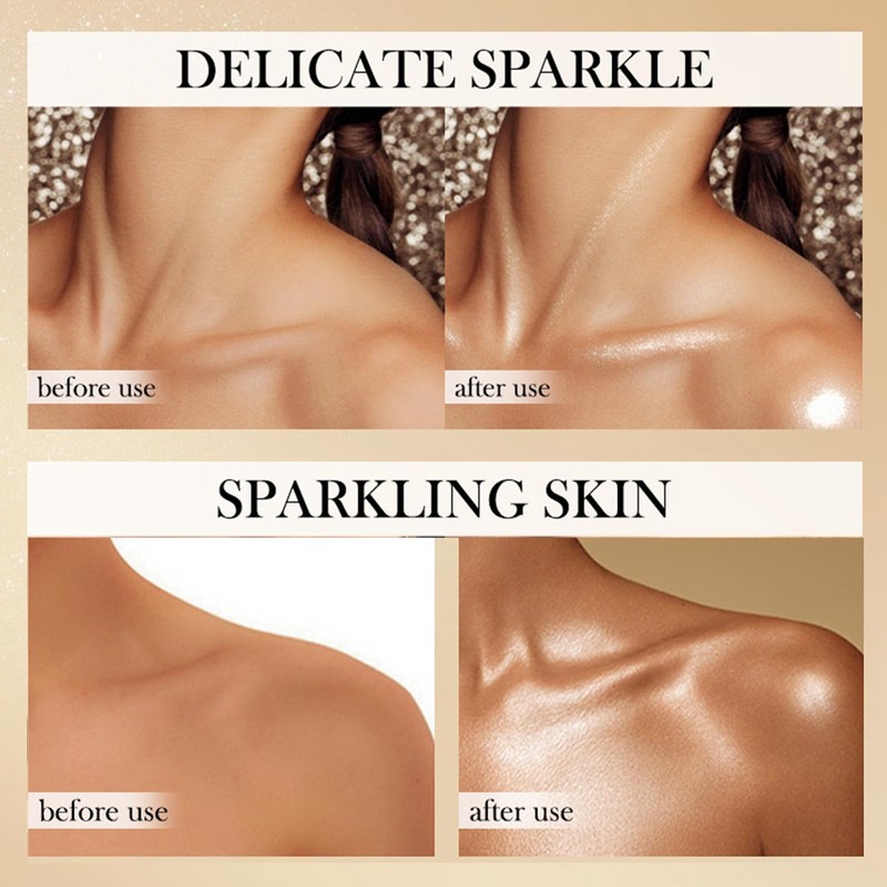Shimmer Face And Body Oil,Silky Glow Body Glitter Cream Liquid