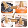 竹ささら たわし 竹製クリーニング キッチンブラシ 柄付き 鉄フライパン キッチンブラシ 鉄鍋用たわし 食器洗い 収納便利