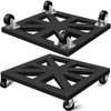 LLAXERGU Plant Caddy with Wheels, 16'' 2 Pack Metal Rolling
