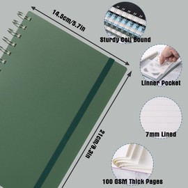 TIEFOSSI A5 Hardcover Spiral Notebook, Aesthetic Thick Journal for Women Writing, 100 GSM 300 Pages, College Ruled, for Work, School