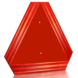 Anley Slow Moving Vehicle Sign Aluminum 14 X 16 IN - Highly Visible Triangle Safety Sign with Prismatic Type Reflective Film - Rust Free for Farm, Golf Cart, Truck and Industrial Vehicles Outdoor Use