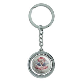 GRAPHICS & MORE Wonder Woman Movie Sword of Justice Keychain Spinning Round Chrome Plated Metal