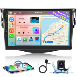 8 Core 6+128GB for Toyota RAV4 2007-2012 Android 13 Car Stereo with Wireless Apple Carplay, 9 Inch IPS Touchscreen Car Radio with GPS Navigation WiFi 32EQ DSP AHD Backup Camrea 59UI SWC