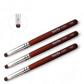 Vanfa French Brush for Nails, Clean up brush for Gel Nail Polish (F08 - Pack of 3)