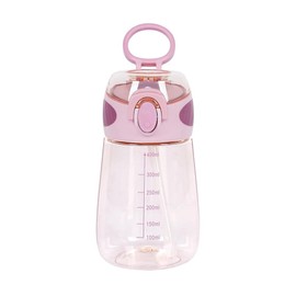 400Ml Water Bottle with Straw Drinking Bottle for Toddlers with Handle Wide Mouth Leak-Proof Cute Straw Bottle C