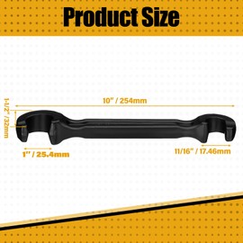 Leriton Double Ended Valve Wheel Wrench Cast Steel Hand Valve Wheels Wrench 8" Opening Closing Tool Protect Handwheels from Damage Wheel Wrench for Fire Riser Drain(11/16" and 1'')