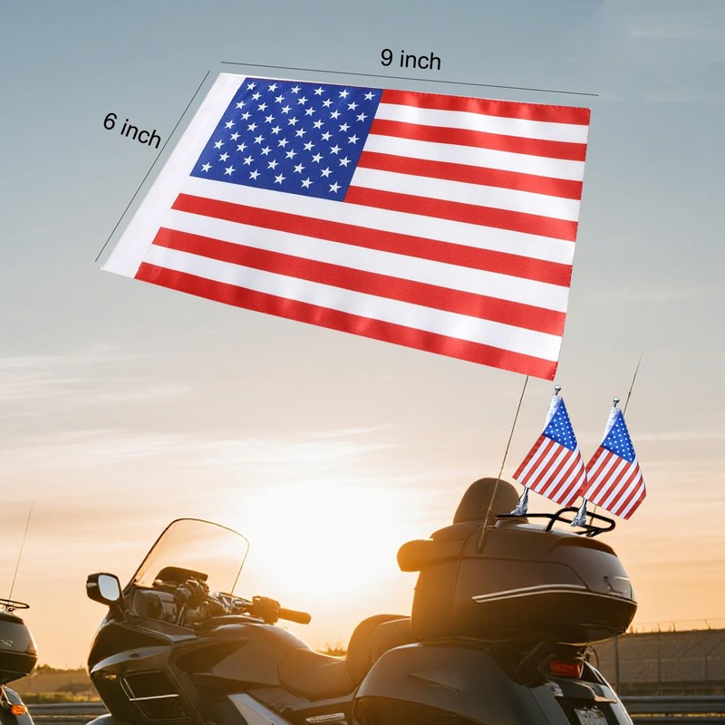 United States Motorcycle Bunting US Flag 9'' x 6'' -