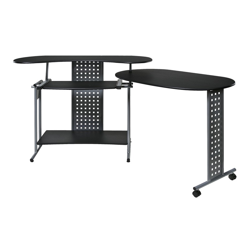 OneSpace Regallo Expandable L-Shaped Desk, Office Computer Desk with 2