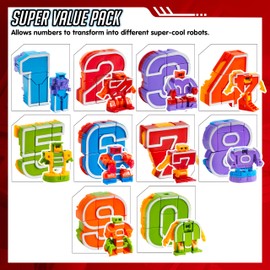 JOYIN Pack of 10 Number Robot Toys for Children Number Learning, Birthday Gift, Classroom Rewards, Carnival Prizes, Preschool Education Toy, Easter Basket Stuffers