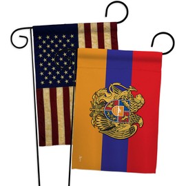 Armenian Garden Flag - Pack Regional Nationality Nation International World Country Particular Area USA Vintage Applique - House Decoration Banner Small Yard Gift Armenia Made in 13 X 18.5